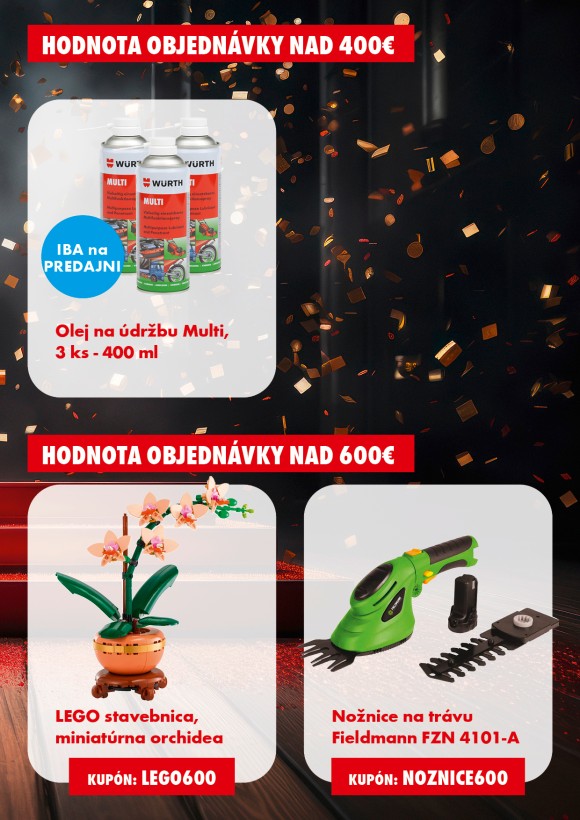 Darčeky k nákupu  nad 600 €