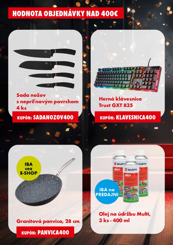 Darčeky k nákupu  nad 400 €