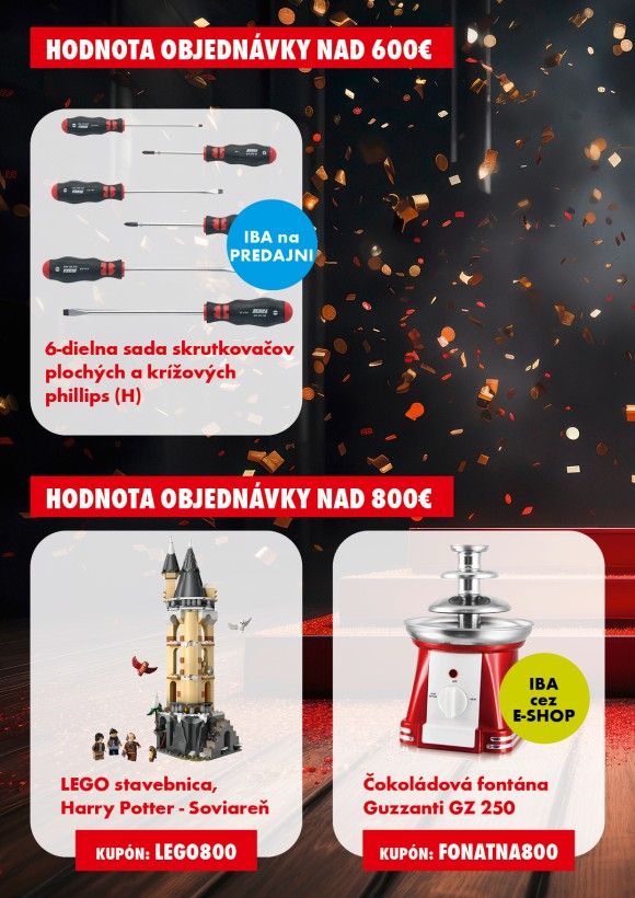 Darčeky k nákupu  nad 1000 €