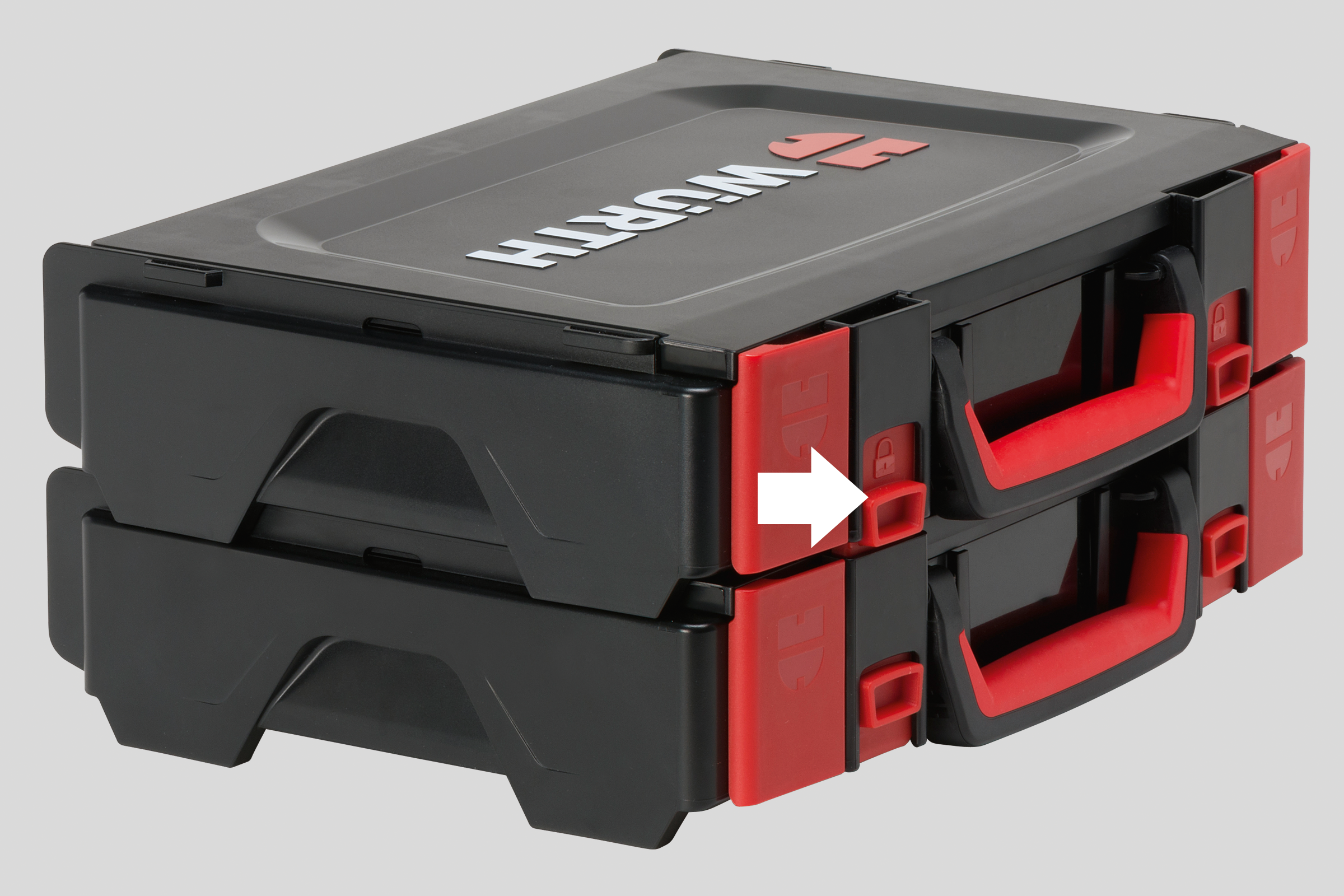 Poistná spojka umožňuje kufrom rovnakej veľkosti pevné pripojenie k sebe navzájom.