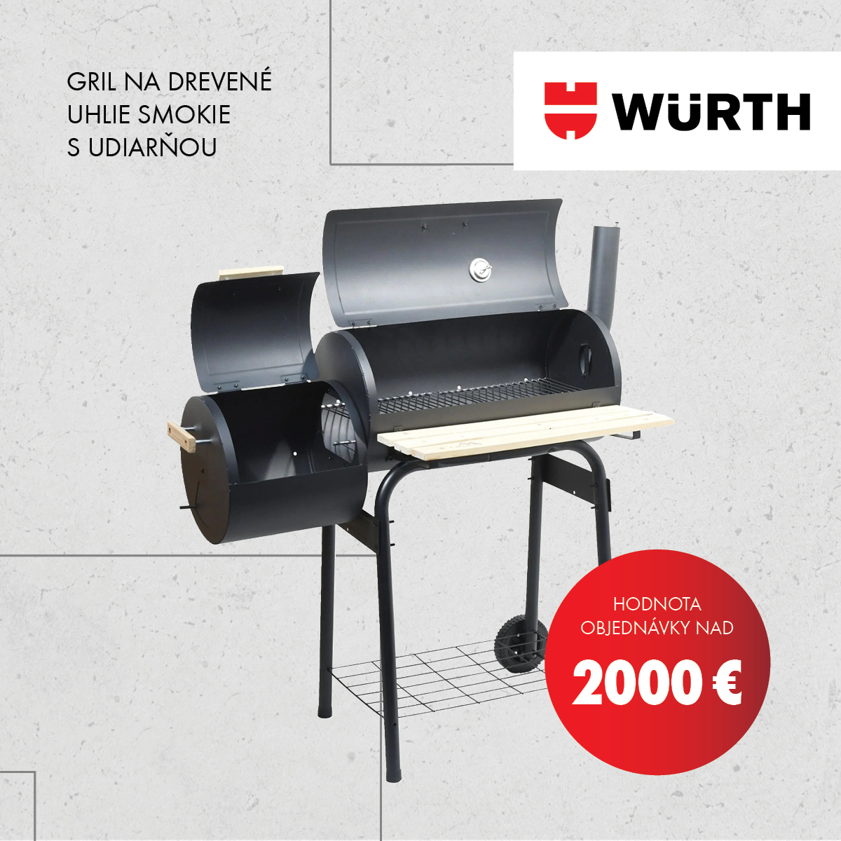 Gril na drevené uhlie Smokie s udiarňou